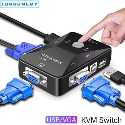 2/4 Port In 1 Out VGA KVM Switch 1080P USB2.0 VGA Splitter Mouse Keyboard Printer Pendrive Share Swi
