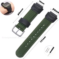 18mm Nylon Watch Strap for Casio W800H Men Canvas Sport Breathable Black Bracelet for SGW400 F91W F1