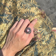 喜迎瑤 925銀 紫雲母 紫鋰雲母 雲母石 活口 戒指 民族風 男女