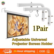 Adjustable 90 Degrees Bracket Projection Screen Hanger Ceiling Mount L Shape Holder for Curtain