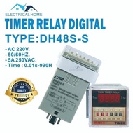 SHIPPINGbebas - DIGITAL TIMER RELAY / TWIN TIMER DELAY DIGITAL DH48S-S 220VAC