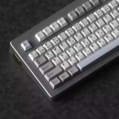 JKDK Grey White Cherry Profile MX Keycap Set PBT Dye Subbed for Mechanical Keyboard MX Switch Univer