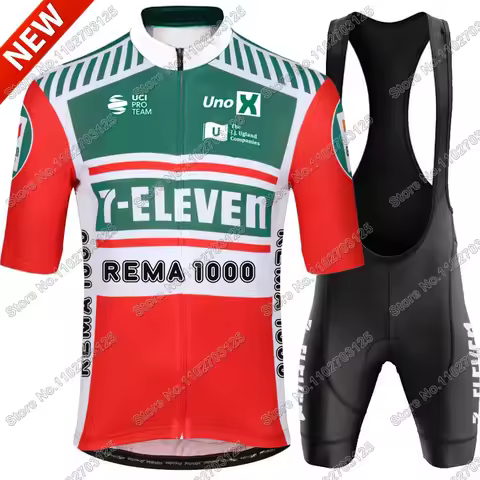 Pro Team 2025 UNO X Cycling Jersey Set Short Sleeve Summer Mens Norway Red Cycling Clothing Road Rac