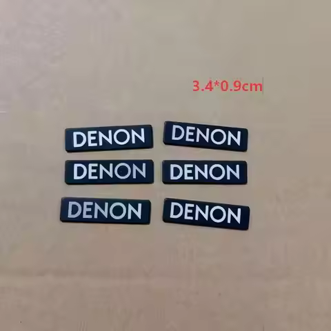 6X 3D Metal Aluminum Hi-Fi Car Sticker audio Speaker Car Stereo stickers for DENON Car styling Badge