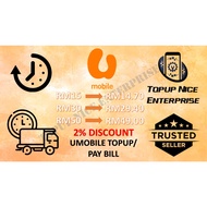 2% Discount Umobile Direct Topup/Pay Bill *Limited Stock*