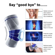 Effective Knee Guard Brace Compression Sleeve Elastic Wraps Silicone Gel Spring Support Sports Pelindung Lutut Sukan