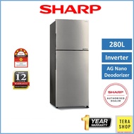 Sharp 280L J-Tech Inverter 2 Door Fridge Refrigerator Peti Sejuk