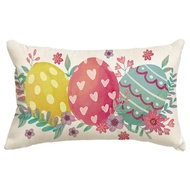 Sarung Bantal Hiasan Paskah Terbaru 30x50cm Linen Comel Telur Paskah Bunny Sarung Kusyen Untuk Keret