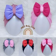 Turban Bayi Pita Kupu Beda Warna / Topi Bayi Newborn / Turban Anak Perempuan Umur 0-3 Tahun
