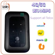 4G/5G Portable WiFi Mobile Hotspot-150MBPS High-Speed Wireless Router Supports All Telcos (Celcom/Di