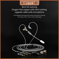 YUYIN4 สายอัพเกรดหูฟัง2 in 1 MMCX สายหูฟังสำหรับเล่นเกม2Pin สายเปลี่ยนอินเตอร์เฟซ Type-C 3.5 4.4มม.