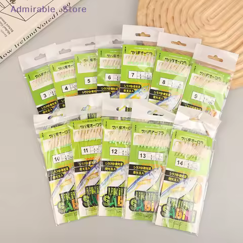 w10Pcs/Pack White Fish Skin Bionic String Hook Apollo Uki Uki Sabiki White Fish Skin Fish Fishing Ho