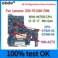 NM-A273 .For LENOVO Ideapad Z50-70 G50-70M Laptop Motherboard.With N2957 n3558/I3/I5/I7 4th gen CPU.