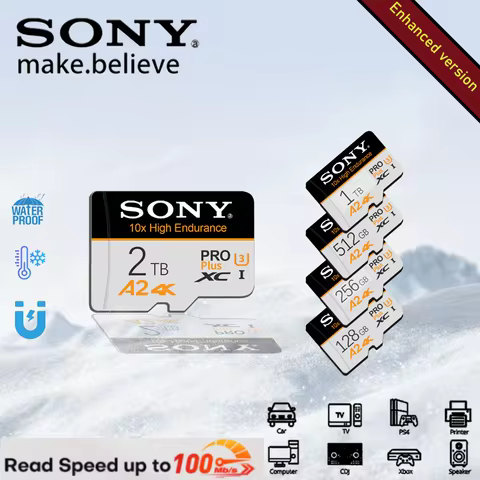 SONY-High-Speed Micro TF SD Card, Class 10, U3, 4K Support, 2TB, 1TB, 512GB, 256GB, 128GB, G Flash M