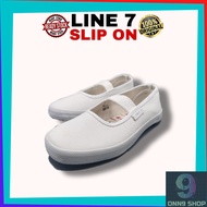 LINE7 1108 ALLWHITE JUNIOR/KIDS SCHOOL SHOES SLIP ON READY STOCKS