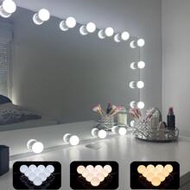 A Multi-Size Usb Three Tone Makeup Led Light For Mirror With Adjustable Brightness And Color Tempera