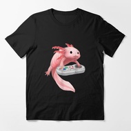 Custom Axolotl Fish Playing Video Game T-shirt