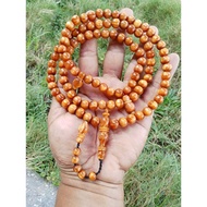 KAYU CAHAYA Beautiful Wooden Tasbih | 8mm Round Pine Sap Tasbih super quality Translucent