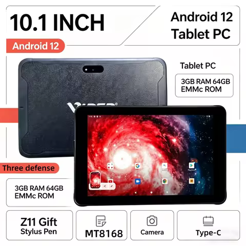 10.1 INCH Android 12 Tablet PC 3GB RAM 64GB EMMc ROM Z11 Gift Stylus Pen MT8168 Tablet PC Camera Typ