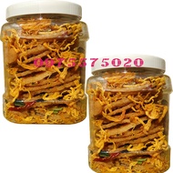 Combo 1kg: khô gà lá chanh và cơm cháy lắc khô gà hiệu SK FOOD