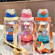 700ML Botol Air Kanak-kanak Kids Water Bottle With Straw Tali Panjang Ada Tali Panjang Straw Small bottled water tumblr for kids aqua flask tumbler