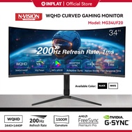 Nvision 27"/34" 200Hz Ultrawide Curved Monitor QHD 2K 1ms 1500R 21:9 Gaming Monitor MG34UF20
