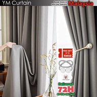 🚀Malaysia Stock🚀【Hook Ring Include】 Langsir Blackout 95 for Bedroom Cream Curtains Room Drapes Sliding Door ( Ready Made Curtain Eyelet)