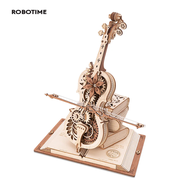 new Robotime 3D Wooden Puzzle ROKR Funny Magic Cello Mechanical Music Instrument Creative Toys for C