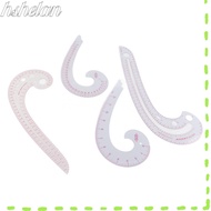 HSHELAA 4pcs Sewing Trimming Ruler, Comma Shaped Lightweight French Curve Ruler, Durable Plastic Dre
