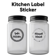 Kitchen Label Sticker / Sticker Style Font | Waterproof