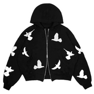 Jaket Sweater Hoodie Boxy Double Zipper FULG HITAM Distro Pria Wanita outfit cowok kalcer K88