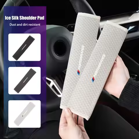 Breathable Ice Silk Abrasion Car Caraccessories Seat Belt Shoulder Protector For BMW X1 X2 X3 X4 X5 