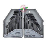 30Pcs Hex for Allen Key Wrench Set 0.028"- 3/8" Inch & 0.7mm-10mm Chromium-vanadium Steel Spanner Lo