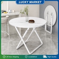 Marble Round Table 60/70/80CM Foldable Table Portable Folding Table Home Dining Table Coffee Desk