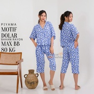 7/8 Dollar Pattern Pajamas, Modern Premium Rayon Material