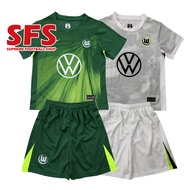 【SFS】 2025-26 Wolfsburg Jersey Football Soccer Jersey Kid and Adult  Kit（Top+shorts）