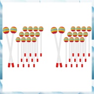 (WJRN) 28 Pcs Lollipop Drum Mallet Sticks Round Rainbow Hammer Percussion Sticks Plastic Drumsticks