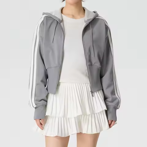 Adidas (Adidas) Women's Sportswear Fashionable Three-Stripe Short Knitted Jacket Casual Training Jac
