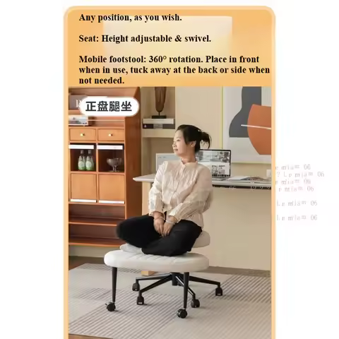 Monkey Stool Cross Legged Chair Meditation Yoga Computer Swivel Kneeling Chair for ADHD Sitting