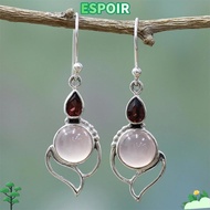 IESPOIRHA Moonstone Earrings Party Hook Engagement Wedding Jewelry Opal Stone