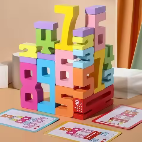 Stacking Blocks 3D Digital Puzzle Balance Game Building Blocks Puzzle Board Assembly Bricks Educatio