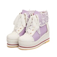 Women's Cute Lolita Boots Cosplay Brogue Wedge Boots