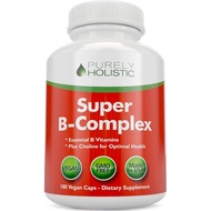 Vitamin B Complex - 8 Super B Complex Vitamins 180 Vegan Capsules with Choline & Inositol, Vitamins 