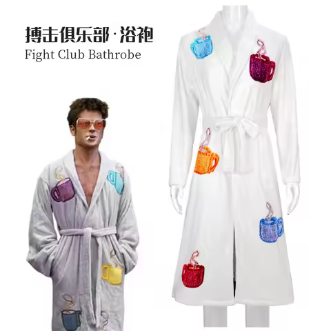 Fight Club Cos Suit Tyler Durden Bathrobe Cosplay Halloween Costume