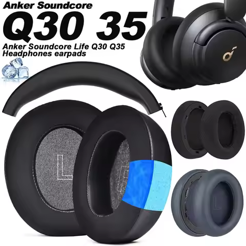 Earphone pads For Anker Soundcore Life Q30 Q35 replacement pink Earpads headphones Earmuffs Mesh Mem
