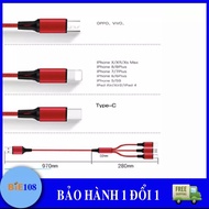 [HCM]Cáp sạc đa năng 3 in1 (Lightning-MicroUSB-Type-C)dài 1m2. Sạc Nam ChâmSam Sung AnkerIphone)Cáp 