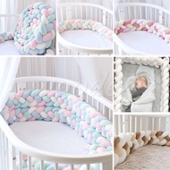 2.2M/3M/3.6M/4M Baby Bed Bumper for Newborn Crib 4 Strands Braid Bumper Infant Knot Braid Pillow Bum