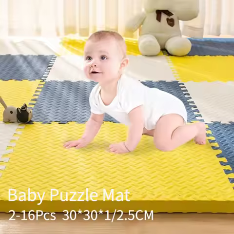 2-16Pcs Foam Baby Puzzle Floor Mat 30*30*1/2.5CM Kids Carpet Interlocking Exercise Tiles Rugs Floor 