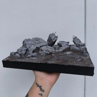 Diorama city war Ruins Model Scene