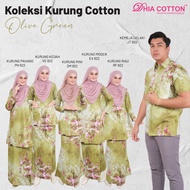 SEDONDON COUPLE 922 OLIVE GREEN - KEMEJA LELAKI DHIA COTTON KURUNG MODEN RIAU KEDAH MINI PAHANG